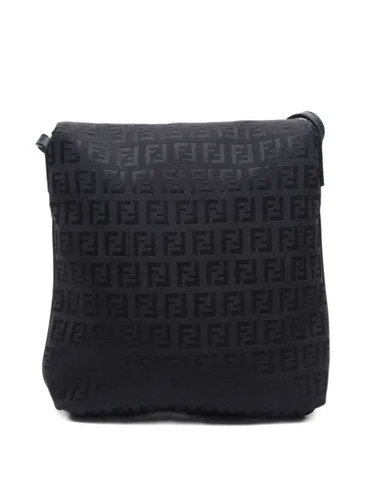 Pre-owned Fendi 2010-2020 Zucchino Mamma Crossbody Bag In Brown