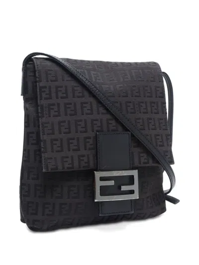 Pre-owned Fendi 2010-2020 Zucchino Mamma Crossbody Bag In Brown