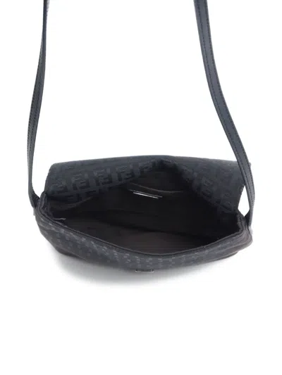 Pre-owned Fendi 2010-2020 Zucchino Mamma Crossbody Bag In Brown