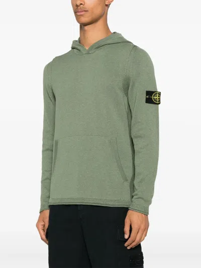 Stone Island Compass-badge Sweater In Green