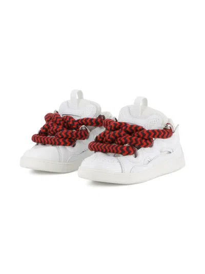 Lanvin Enfant Statement Lace-up Sneakers In White