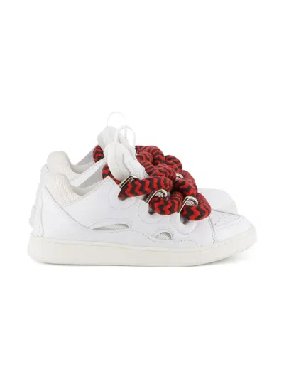 Lanvin Enfant Statement Lace-up Sneakers In White