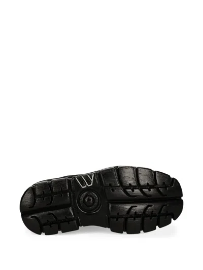 New Rock 70mm Lace-up Plataform-sole Boots In Black