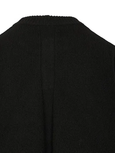 Rick Owens Roud Neck Knit Recycled Cachemire Knitwear Black In Black