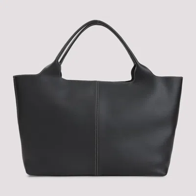 Tod's Black Leather Medium Tote Bag