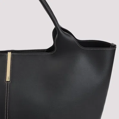 Tod's Black Leather Medium Tote Bag