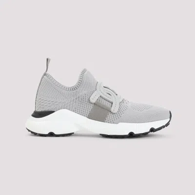 Tod's Grey Knit Sneakers Rubber Sole In Gray
