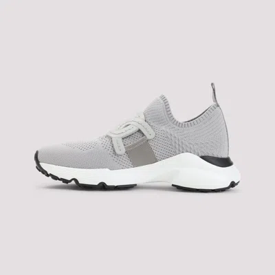 Tod's Grey Knit Sneakers Rubber Sole In Gray