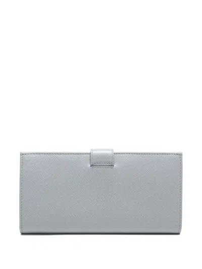 Pre-owned Prada 2025 Saffiano Wallet In Gray