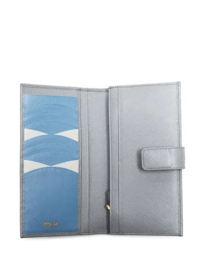 Pre-owned Prada 2025 Saffiano Wallet In Gray