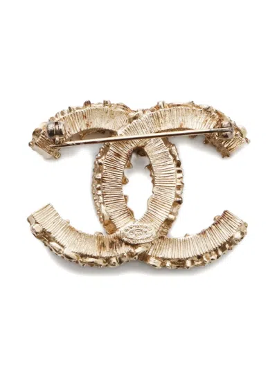Pre-owned Chanel 2013 Interlocking Cc Mark Enamel Brooch