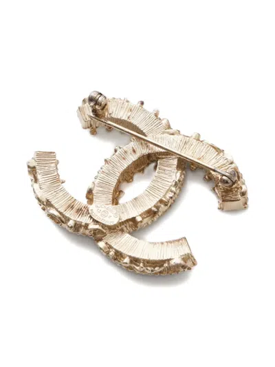 Pre-owned Chanel 2013 Interlocking Cc Mark Enamel Brooch