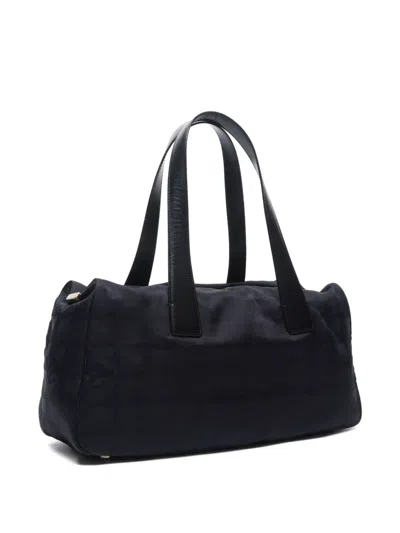 Pre-owned Chanel 2001-2002 Mini New Travel Line Boston Bag In Black