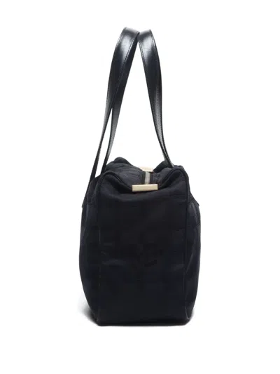 Pre-owned Chanel 2001-2002 Mini New Travel Line Boston Bag In Black