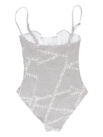 Elisabetta Franchi Polka-dot Swimsuit In Gray