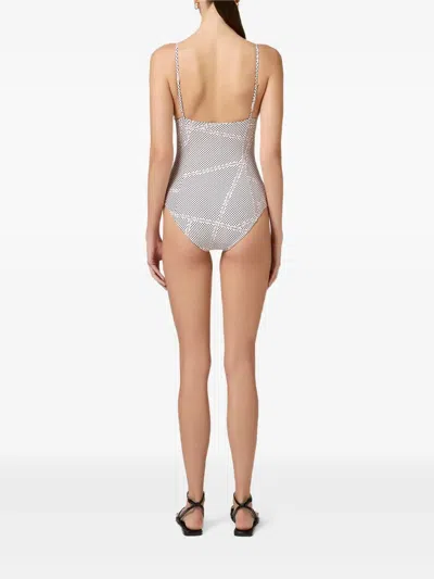 Elisabetta Franchi Polka-dot Swimsuit In Gray