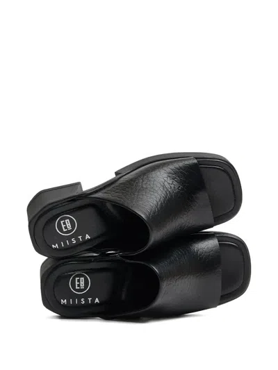 Miista Block-heel Open-toe Slides In Black