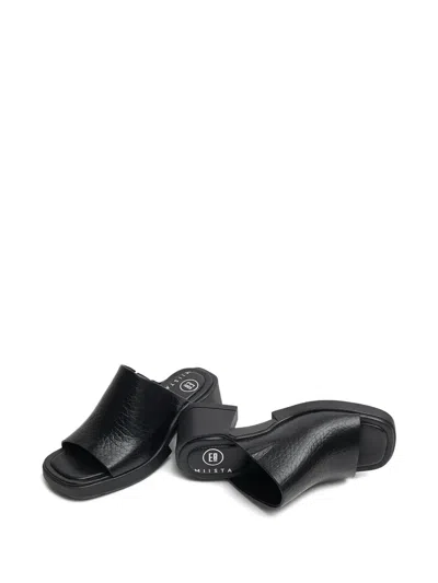 Miista Block-heel Open-toe Slides In Black