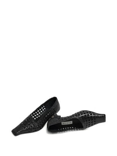Miista 35mm Gisla Woven Square-toe Pumps In Black