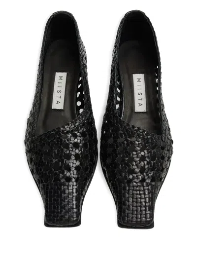 Miista 35mm Gisla Woven Square-toe Pumps In Black