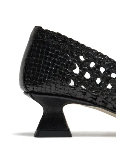 Miista 35mm Gisla Woven Square-toe Pumps In Black