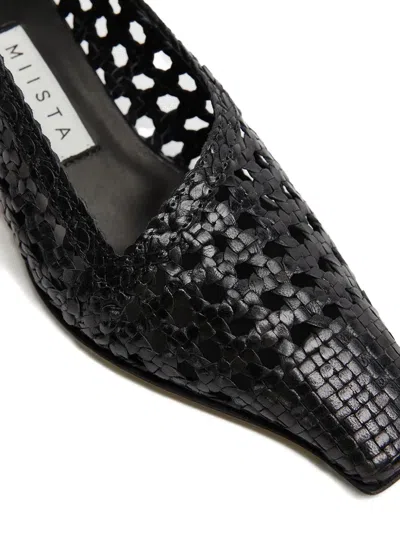 Miista 35mm Gisla Woven Square-toe Pumps In Black