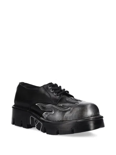 New Rock Flame-detail Platform Shoes