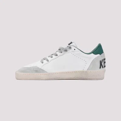 Golden Goose White Cow Leather Vamp Sneakers With Unique Used And Dirty Effect