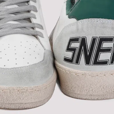 Golden Goose White Cow Leather Vamp Sneakers With Unique Used And Dirty Effect