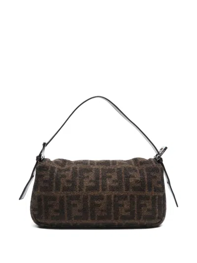 Pre-owned Fendi 2000s-2010s Zucca Mamma Shoulder Bag In Brown