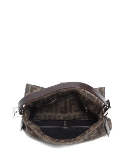 Pre-owned Fendi 2000s-2010s Zucca Mamma Shoulder Bag In Brown