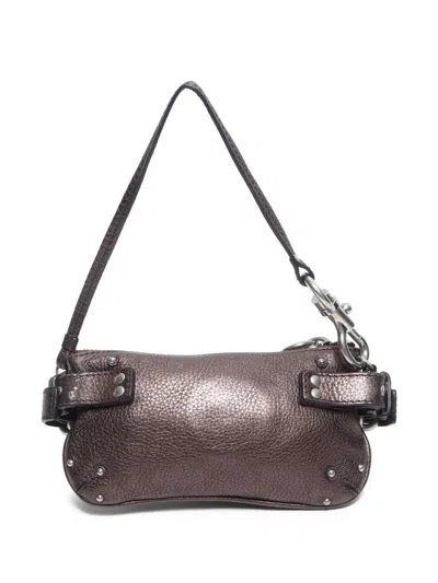 Pre-owned Chloé 2000-2015 Small Paddington Leather Studded Shoulder Bag In Brown