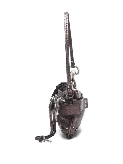 Pre-owned Chloé 2000-2015 Small Paddington Leather Studded Shoulder Bag In Brown