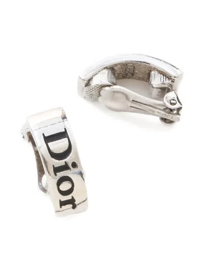 Pre-owned Dior 1990-2000s Logo-engraved Clip-on Earrings