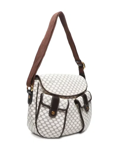 Pre-owned Celine 1990-2010 Macadam Shoulder Bag In White