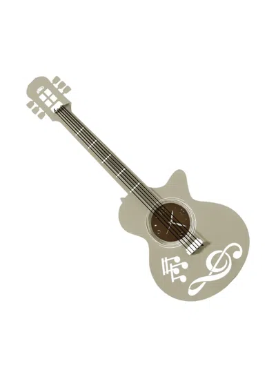 Arti & Mestieri Guitar Wall Clock In Gray