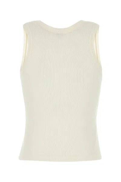 Loewe Women White Silk Tank Top In Neutral