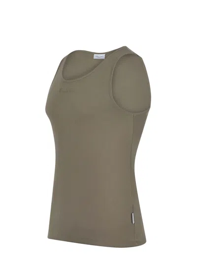 Family First Tank Top Made Of Ribbed Cotton.