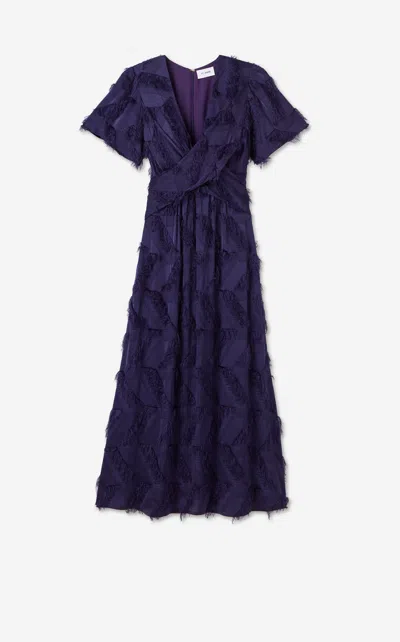 St John Christy Dress In Fil Coupe In Purple