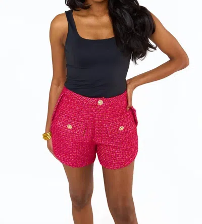 Buddylove Mae High-waisted Shorts In Strawberry Ice In Red