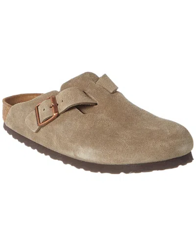 Birkenstock Boston Soft Footbed Suede Clog In Brown