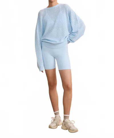 Lune Active Olly Crochet Sweater In Ice Blue