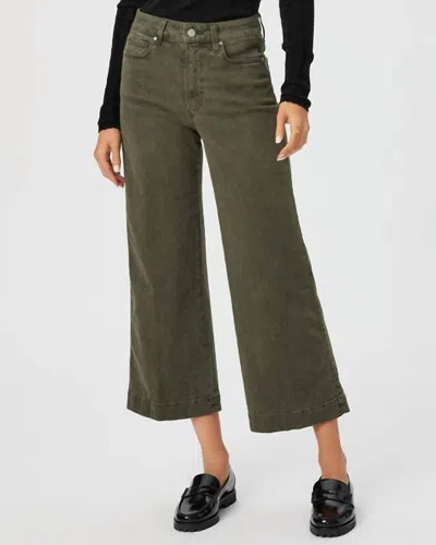 Paige Anessa High Rise Wide Leg Pants In Vintage Bayou Green In Green