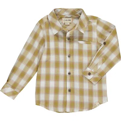 Me & Henry Men's Plaid Button Down Shirt In Atwood Mustard/white
