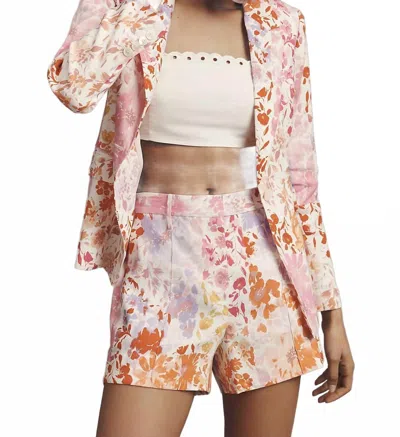 Derek Lam 10 Crosby Freja Floral Linen Blend Shorts In Rose Multi In Multi
