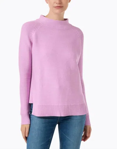 Kinross Garter Stitch Funnel Sweater In Freesia