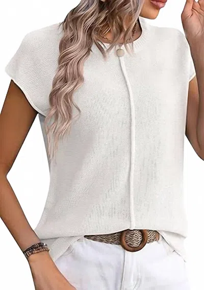 Lovesoft Knitted Chunky Needle Sweater In White