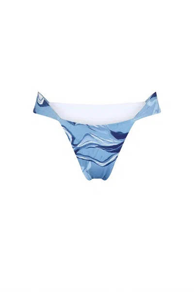 Nelblu Flora Wide Strap Bikini Bottom In Olas Azul