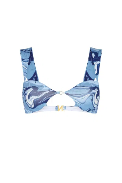 Nelblu Flora Balconette Bikini Top In Olas Azul