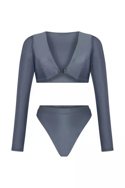 Nelblu Inocencia V-neck Two-piece Swimsuit In Shira Grey